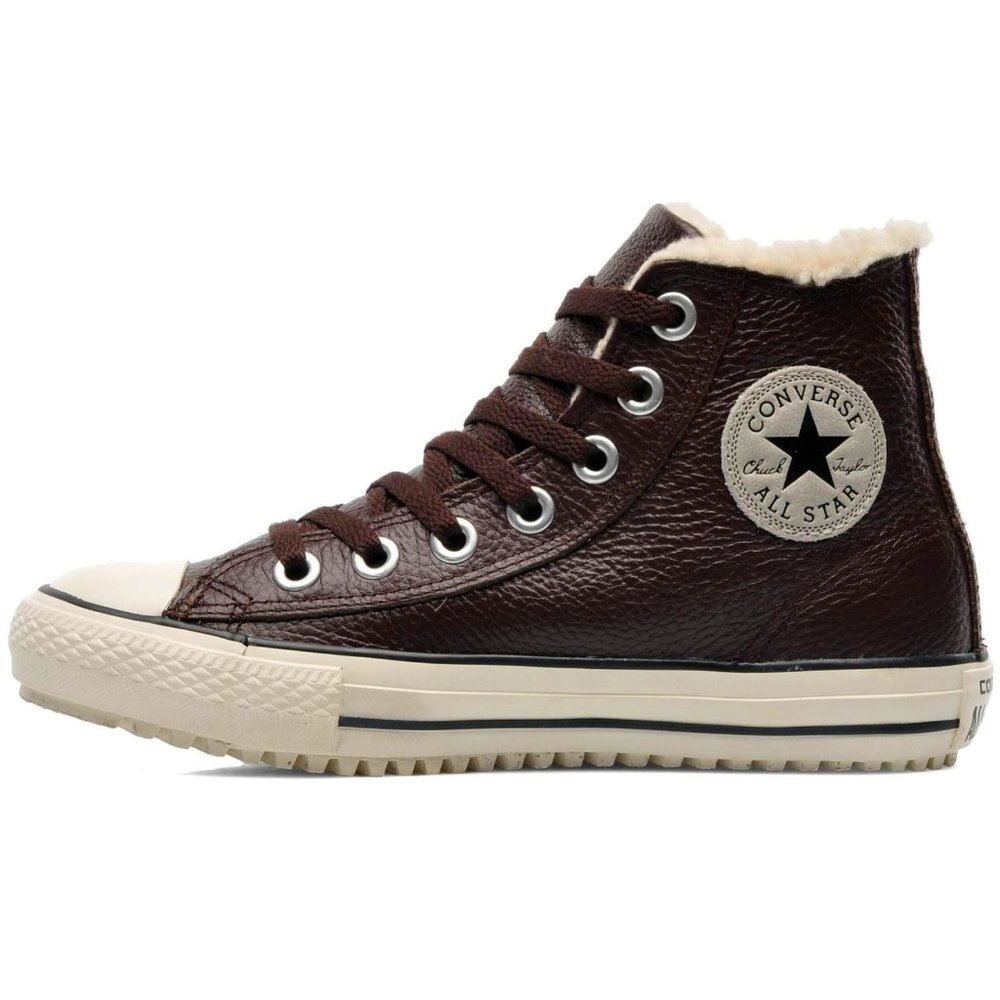 Brown Leather High Top Converse